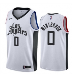 Men Los Angeles Clippers 0 Russell Westbrook White City Edition Stitched Jersey Men Los Angeles Clippers 0 Russell Westbrook White City Edition Stitched Jersey