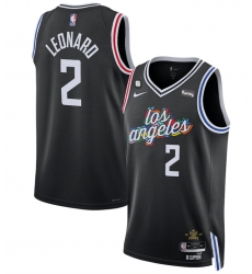 Men Los Angeles Clippers 2 Kawhi Leonard Black 2022 23 City Edition With NO 6 Patch Stitched Jersey Men Los Angeles Clippers 2 Kawhi Leonard Black 2022 23 City Edition With NO 6 Patch Stitched Jersey
