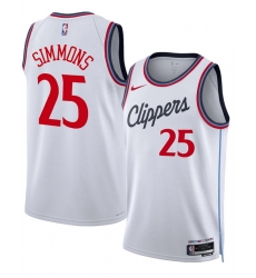 Men Los Angeles Clippers 25 Ben Simmons White 2024 25 Stitched Jersey Men Los Angeles Clippers 25 Ben Simmons White 2024 25 Stitched Jersey