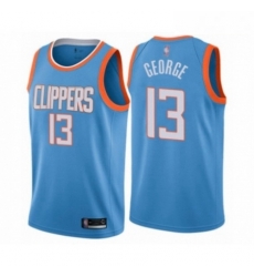 Mens Los Angeles Clippers 13 Paul George Authentic Blue Basketball Jersey City Edition Mens Los Angeles Clippers 13 Paul George Authentic Blue Basketball Jersey City Edition