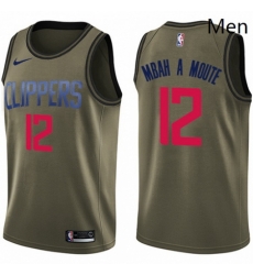 Mens Nike Los Angeles Clippers 12 Luc Mbah a Moute Swingman Green Salute to Service NBA Jersey Mens Nike Los Angeles Clippers 12 Luc Mbah a Moute Swingman Green Salute to Service NBA Jersey