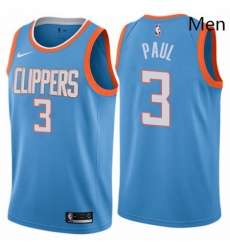 Mens Nike Los Angeles Clippers 3 Chris Paul Swingman Blue NBA Jersey City Edition Mens Nike Los Angeles Clippers 3 Chris Paul Swingman Blue NBA Jersey City Edition