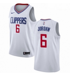 Mens Nike Los Angeles Clippers 6 DeAndre Jordan Authentic White NBA Jersey Association Edition Mens Nike Los Angeles Clippers 6 DeAndre Jordan Authentic White NBA Jersey Association Edition