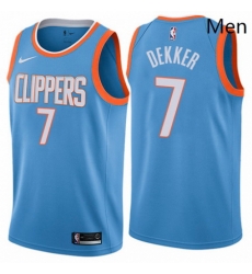 Mens Nike Los Angeles Clippers 7 Sam Dekker Authentic Blue NBA Jersey City Edition Mens Nike Los Angeles Clippers 7 Sam Dekker Authentic Blue NBA Jersey City Edition