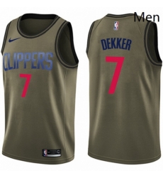 Mens Nike Los Angeles Clippers 7 Sam Dekker Swingman Green Salute to Service NBA Jersey Mens Nike Los Angeles Clippers 7 Sam Dekker Swingman Green Salute to Service NBA Jersey
