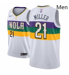 Men NBA 2018 19 New Orleans Pelicans 21 Darius Miller City Edition White Jersey Men NBA 2018 19 New Orleans Pelicans 21 Darius Miller City Edition White Jersey