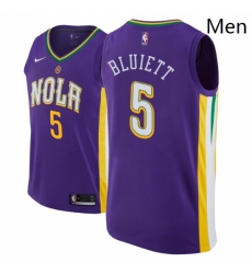Men NBA 2018 19 New Orleans Pelicans 5 Trevon Bluiett City Edition Purple Jersey Men NBA 2018 19 New Orleans Pelicans 5 Trevon Bluiett City Edition Purple Jersey