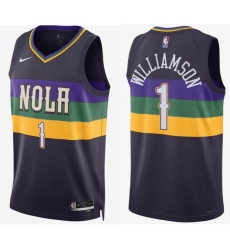 Men New Orleans Pelicans #1 Zion Williamson City Edition NBA Swingman Jersey Men New Orleans Pelicans #1 Zion Williamson City Edition NBA Swingman Jersey
