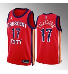 Men New Orleans Pelicans 17 Jonas Valanciunas Red 2022 23 Statement Edition Stitched Basketball Jersey Men New Orleans Pelicans 17 Jonas Valanciunas Red 2022 23 Statement Edition Stitched Basketball Jersey