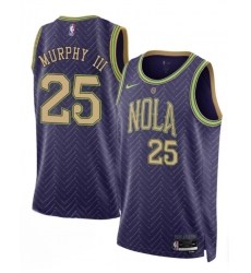 Men New Orleans Pelicans 25 Trey Murphy III Purple 2024 25 City Ediiton Stitched Basketball Jersey Men New Orleans Pelicans 25 Trey Murphy III Purple 2024 25 City Ediiton Stitched Basketball Jersey