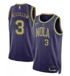 Men New Orleans Pelicans 3 CJ McCollum Purple 2024 25 City Ediiton Stitched Basketball Jersey Men New Orleans Pelicans 3 CJ McCollum Purple 2024 25 City Ediiton Stitched Basketball Jersey