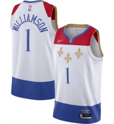 Men New Orleans Pelicans Zion Williamson White 2020 New City Edition Jersey Men New Orleans Pelicans Zion Williamson White 2020 New City Edition Jersey