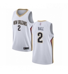 Mens New Orleans Pelicans 2 Lonzo Ball Authentic White Basketball Jersey Association Edition Mens New Orleans Pelicans 2 Lonzo Ball Authentic White Basketball Jersey Association Edition