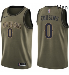 Mens Nike New Orleans Pelicans 0 DeMarcus Cousins Swingman Green Salute to Service NBA Jersey Mens Nike New Orleans Pelicans 0 DeMarcus Cousins Swingman Green Salute to Service NBA Jersey
