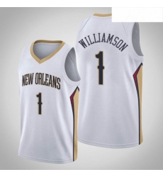 Mens Nike New Orleans Pelicans 1 Zion Williamson White NBA Swingman Association Edition Jersey Mens Nike New Orleans Pelicans 1 Zion Williamson White NBA Swingman Association Edition Jersey