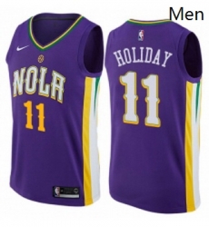 Mens Nike New Orleans Pelicans 11 Jrue Holiday Authentic Purple NBA Jersey City Edition Mens Nike New Orleans Pelicans 11 Jrue Holiday Authentic Purple NBA Jersey City Edition