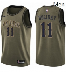 Mens Nike New Orleans Pelicans 11 Jrue Holiday Swingman Green Salute to Service NBA Jersey Mens Nike New Orleans Pelicans 11 Jrue Holiday Swingman Green Salute to Service NBA Jersey