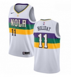 Mens Nike New Orleans Pelicans 11 Jrue Holiday Swingman White NBA Jersey City Edition Mens Nike New Orleans Pelicans 11 Jrue Holiday Swingman White NBA Jersey City Edition