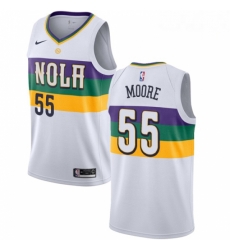 Mens Nike New Orleans Pelicans 55 ETwaun Moore Swingman White NBA Jersey City Editio Mens Nike New Orleans Pelicans 55 ETwaun Moore Swingman White NBA Jersey City Editio