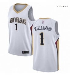 Nike New Orleans Pelicans 1 Zion Williamson White NBA Swingman Association Edition Jersey Nike New Orleans Pelicans 1 Zion Williamson White NBA Swingman Association Edition Jersey