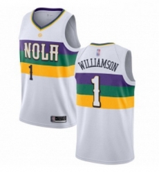 Womens Nike New Orleans Pelicans 1 Zion Williamson White NBA Swingman City Edition 2018 19 Jersey Womens Nike New Orleans Pelicans 1 Zion Williamson White NBA Swingman City Edition 2018 19 Jersey
