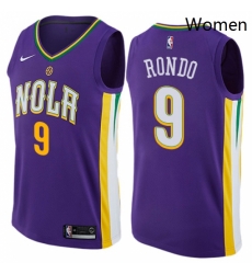 Womens Nike New Orleans Pelicans 9 Rajon Rondo Swingman Purple NBA Jersey City Edition Womens Nike New Orleans Pelicans 9 Rajon Rondo Swingman Purple NBA Jersey City Edition
