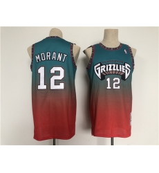 Men Memphis Grizzlies 12 Ja Morant Teal Red Throwback Stitched Jersey Men Memphis Grizzlies 12 Ja Morant Teal Red Throwback Stitched Jersey