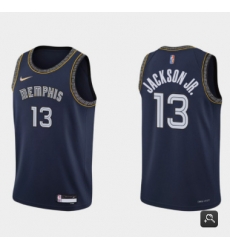 Men Memphis Grizzlies 13 Jaren Jackson 2021 22 City Edition Navy 75th Anniversary Stitched Jersey Men Memphis Grizzlies 13 Jaren Jackson 2021 22 City Edition Navy 75th Anniversary Stitched Jersey