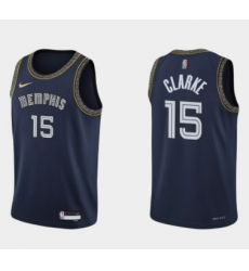 Men Memphis Grizzlies 15 Brandon Clarke 2021 22 City Edition Navy 75th Anniversary Stitched Jersey Men Memphis Grizzlies 15 Brandon Clarke 2021 22 City Edition Navy 75th Anniversary Stitched Jersey