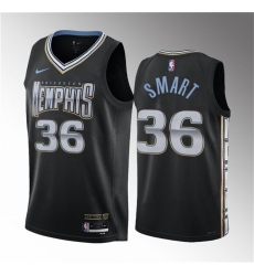 Men Memphis Grizzlies 36 Marcus Smart Black 2023 City Edition Stitched Basketball Jersey Men Memphis Grizzlies 36 Marcus Smart Black 2023 City Edition Stitched Basketball Jersey