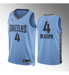 Men Memphis Grizzlies 4 Victor Oladipo Blue Statement Edition Stitched Jersey Men Memphis Grizzlies 4 Victor Oladipo Blue Statement Edition Stitched Jersey