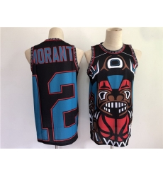 Men Men Memphis Grizzlies 12 Morant big face Black 2021 NBA Jersey Men Men Memphis Grizzlies 12 Morant big face Black 2021 NBA Jersey