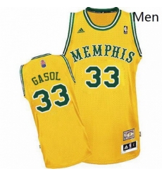 Mens Adidas Memphis Grizzlies 33 Marc Gasol Swingman Gold ABA Hardwood Classic NBA Jersey Mens Adidas Memphis Grizzlies 33 Marc Gasol Swingman Gold ABA Hardwood Classic NBA Jersey