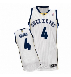 Mens Adidas Memphis Grizzlies 4 Wade Baldwin Authentic White Home NBA Jersey Mens Adidas Memphis Grizzlies 4 Wade Baldwin Authentic White Home NBA Jersey