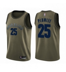 Mens Memphis Grizzlies 25 Miles Plumlee Swingman Green Salute to Service Basketball Jersey Mens Memphis Grizzlies 25 Miles Plumlee Swingman Green Salute to Service Basketball Jersey