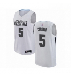 Mens Memphis Grizzlies 5 Bruno Caboclo Authentic White Basketball Jersey City Edition 