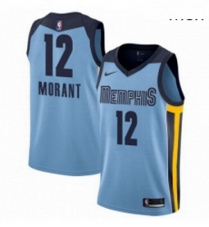 Mens Nike Memphis Grizzlies 12 Ja Morant Light Blue NBA Swingman Statement Edition Jersey Mens Nike Memphis Grizzlies 12 Ja Morant Light Blue NBA Swingman Statement Edition Jersey