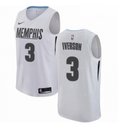Mens Nike Memphis Grizzlies 3 Allen Iverson Authentic White NBA Jersey City Edition Mens Nike Memphis Grizzlies 3 Allen Iverson Authentic White NBA Jersey City Edition