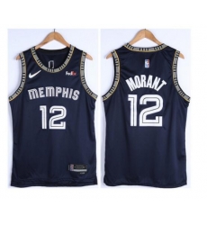 Youth Memphis Grizzlies 12 Ja Morant 75th Anniversary 2021 Navy Swingman Stitched Jersey Youth Memphis Grizzlies 12 Ja Morant 75th Anniversary 2021 Navy Swingman Stitched Jersey
