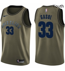 Youth Nike Memphis Grizzlies 33 Marc Gasol Swingman Green Salute to Service NBA Jersey Youth Nike Memphis Grizzlies 33 Marc Gasol Swingman Green Salute to Service NBA Jersey