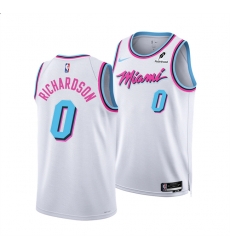 Men Miami Heat 0 Josh Richardson White 2024 25 City Edition Stitched Basketball Jersey Men Miami Heat 0 Josh Richardson White 2024 25 City Edition Stitched Basketball Jersey