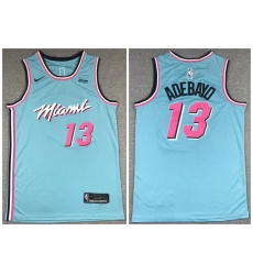 Men Miami Heat 13 Bam Adebayo Light Blue Nike City Edition Swingman Jersey Men Miami Heat 13 Bam Adebayo Light Blue Nike City Edition Swingman Jersey