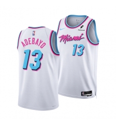 Men Miami Heat 13 Bam Adebayo White 2024 25 City Edition Stitched Basketball Jersey Men Miami Heat 13 Bam Adebayo White 2024 25 City Edition Stitched Basketball Jersey