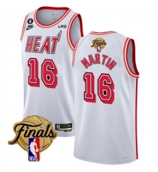 Men Miami Heat 16 Caleb Martin White 2023 Finals Classic Edition With NO 6 Patch Stitched Basketball Jersey Men Miami Heat 16 Caleb Martin White 2023 Finals Classic Edition With NO 6 Patch Stitched Basketball Jersey