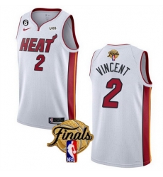 Men Miami Heat 2 Gabe Vincent White 2023 Finals Association Edition With NO 6 Patch Stitched Basketball Jersey Men Miami Heat 2 Gabe Vincent White 2023 Finals Association Edition With NO 6 Patch Stitched Basketball Jersey