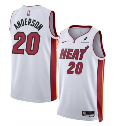 Men Miami Heat 20 Kyle Anderson White 2025 Association Edition Swingman Stitched Basketball Jersey Men Miami Heat 20 Kyle Anderson White 2025 Association Edition Swingman Stitched Basketball Jersey