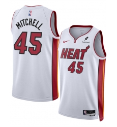 Men Miami Heat 45 Davion Mitchell White 2025 Association Edition Swingman Stitched Basketball Jersey Men Miami Heat 45 Davion Mitchell White 2025 Association Edition Swingman Stitched Basketball Jersey