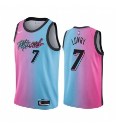 Men Nike Miami Heat 7 Kyle Lowry Blue Pink NBA Swingman 2020 21 City Edition Jersey Men Nike Miami Heat 7 Kyle Lowry Blue Pink NBA Swingman 2020 21 City Edition Jersey