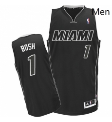 Mens Adidas Miami Heat 1 Chris Bosh Authentic BlackWhite NBA Jersey Mens Adidas Miami Heat 1 Chris Bosh Authentic BlackWhite NBA Jersey