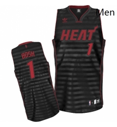 Mens Adidas Miami Heat 1 Chris Bosh Swingman BlackGrey Groove NBA Jersey Mens Adidas Miami Heat 1 Chris Bosh Swingman BlackGrey Groove NBA Jersey